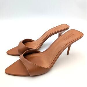 Schutz Elodie Pointed Toe Heel Sandal Women's Cuoio Brown Size US9.5B EU40